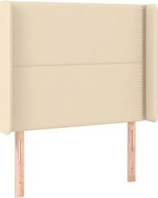 vidaXL Tăblie de pat cu aripioare, crem, 93x16x118/128 cm, textil