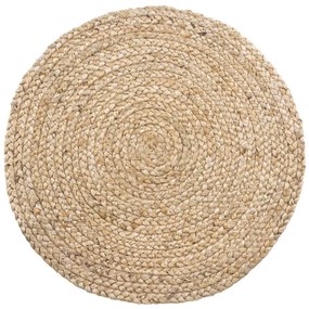 Saltea de masă Bombay, iută împletită, naturală, rotundă 38 cm 4 bucăți