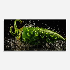 Panou Sticla Bucatarie, 60x150cm, Protectie aragaz, Antistropi, Termorezistent, Alimente, Legume, Chili Splash
