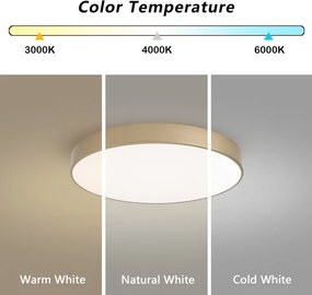 Brilagi - Plafonieră LED reglabilă POOL LED/60W/230V Ø 50 cm aurie + telecomandă