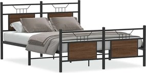 vidaXL Cadru pat fără saltea stejar maro 150x200 cm lemn prelucrat
