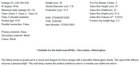 Aplica baie IP44 design elegant art-deco Nimal black