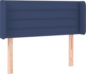 vidaXL Tăblie de pat cu aripioare albastru 103x16x78/88 cm textil
