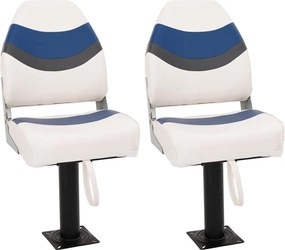 vidaXL Set cu scaun pentru barcă, pliabil, 4 piese, spătar înalt