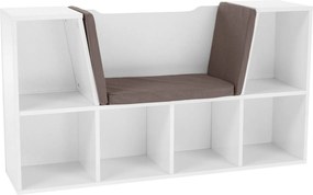 Organizator FERIA, DTD laminat, alb/maro, 112x27x61 cm