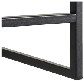 Cuier de perete negru/în culoare naturală cu raft cu aspect de lemn de stejar Seaford – Actona