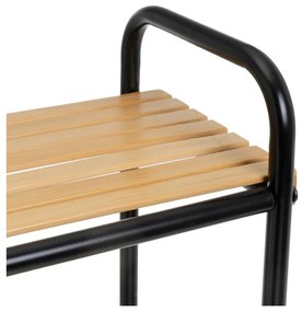 Etajeră neagră/în culoare naturală din bambus 41x77 cm – Casa Selección