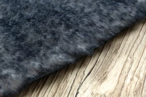 Covor modern de spălat LAPIN cerc shaggy, antiderapant fildeș / negru