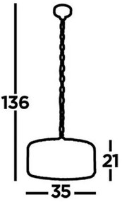 Lustră pe lanț CHAPEAU 3xE27/60W/230V Searchlight 82101-3CC