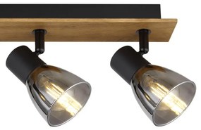 Plafoniera cu 4 spoturi directionabile design modern CLAUDE negru, maro