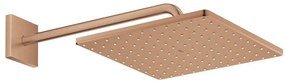 Palarie dus fix Grohe Rainshower Mono 310, 31x31 cm cu brat, montaj pe perete, cupru mat (brushed warm sunset)