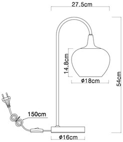 Lampă de masă Globo 15548TG MAXY 1xE27/40W/230V
