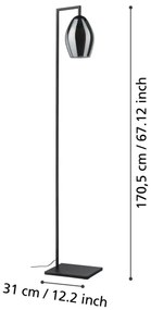 Lampadar Eglo 390256 ESTANYS 1xE27/40W/230V fumuriu