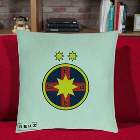 Perna Personalizata FCSB Fotbal Club Steaua Bucuresti, 40x40 cm, Verde Menta, Husa Detasabila, Perna Inclusa, BEKZ®