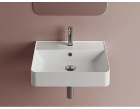 Sapho - Lavoar suspendat 50 x 40 cm, marmură turnată, alb