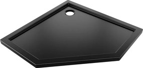 Mexen Flow brodzik pentagonal slim 80 x 80 cm, negru mat - 46P708080