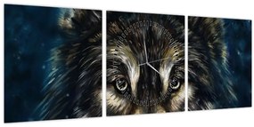 Tablou - Wolf (cu ceas) (90x30 cm)