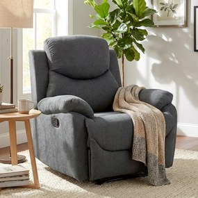 Canapea Rabatabila HOMCOM Ergonomica cu Baza Metalica, Scaun capitonat cu Cotiere, pentru Sufragerie, Dormitor, Birou, Gri Inchis | Aosom Romania