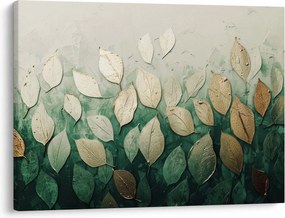 Tablou - Frunze verzi-aurii (70x50 cm)