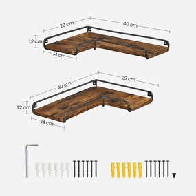 Raft de colț în formă de L, set 2 bucăți