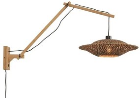 Aplica din bambus cu brat articulat Bali orizontal L natur, 44cm