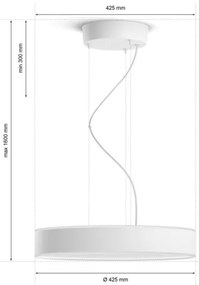 Lustră LED pe cablu dimabilă Hue LED/33,5W/230V 2200-6500K albă Philips