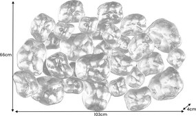 Decoratiune perete design modern VARIATION 100cm, argintiu