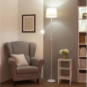 Brilagi - Lampă de podea CERIA 1xE27/100W/230V + 1xE14/25W alb/bej