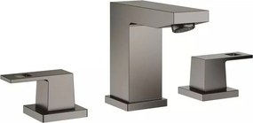 Baterie lavoar Grohe Eurocube S dubla comanda antracit periat Hard Graphite cu ventil