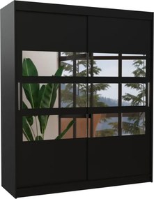 Dulap cu usi glisante si oglinda 180x215 cm, Toledo, ADRK Furniture (Culoare: Ciocolata)