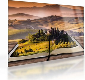 Tablou pe sticlă cu peisaj în carte (70x50 cm)