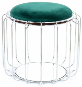 Taburet tapitat/masuta de cafea rotund/a Comfortable 50x50x45 cm verde
