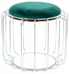 Taburet tapitat/masuta de cafea rotund/a Comfortable 50x50x45 cm verde