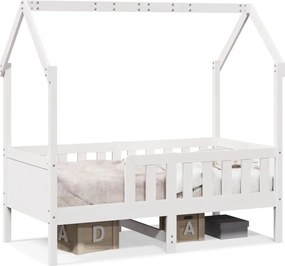 vidaXL Cadru pat tip casă pentru copii alb 70x140 cm lemn masiv de pin