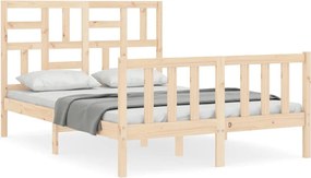 vidaXL Cadru de pat fără saltea, 140x190 cm, lemn masiv de pin