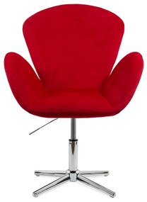 Scaun accent rosu din catifea, modern si rotativ REL 406