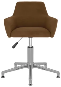 331093 vidaXL Scaun de bucătărie pivotant, maro, catifea