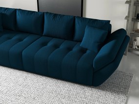 Canapea extensibilă dumonde cu ladă de depozitare si sezut confortabil din spuma high-density, Berlin Enjoy Petrol 300x100 cm