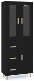 Dulap inalt, negru, 69,5x34x180 cm, lemn prelucrat 1, Negru