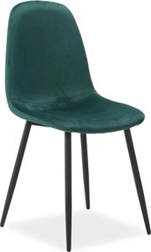 Scaun FOX, verde/negru, stofa catifelata/metal, 44x39x86 cm