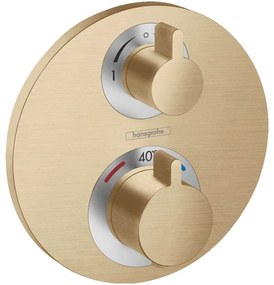 Baterie termostatata incastrata pentru 2 consumatori, bronz periat Bronz periat