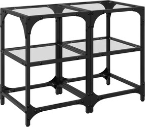 vidaXL Mese cafea blat din sticlă transparentă 2 buc. 30x30x45 cm oțel