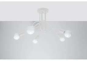 Lustră pe tijă Sollux SL.1432 LOOP 5xE27/15W/230V alb