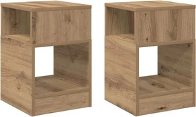 vidaXL Masă laterală 2 pcs Stejar Artizanal 30,5 x 30 x 45 cm