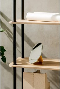 Etajeră în culoare naturală cu aspect de lemn de stejar 80x163x35 cm Teidi – noo.ma