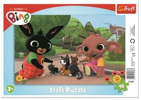 Puzzle Trefl Bing Joacă cu pisicii, 15 piese