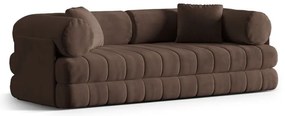 Canapea maro extensibilă cu tapițerie din catifea 206 cm Kemi – Cosmopolitan Design