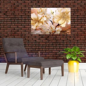 Tablou - Flori de aur (90x60 cm)