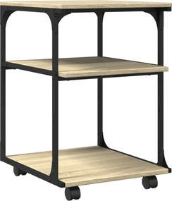 vidaXL Suport imprimantă 3 niveluri stejar fumuriu 43x48x64 cm lemn