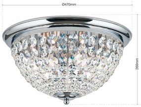 Plafoniera cristal Asfour design elegant lux PLAFOND D-47cm crom